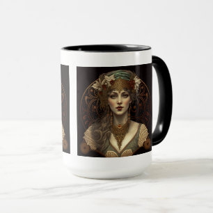 Caneca Art Nouveau Mulher Combo Mug, 15 oz