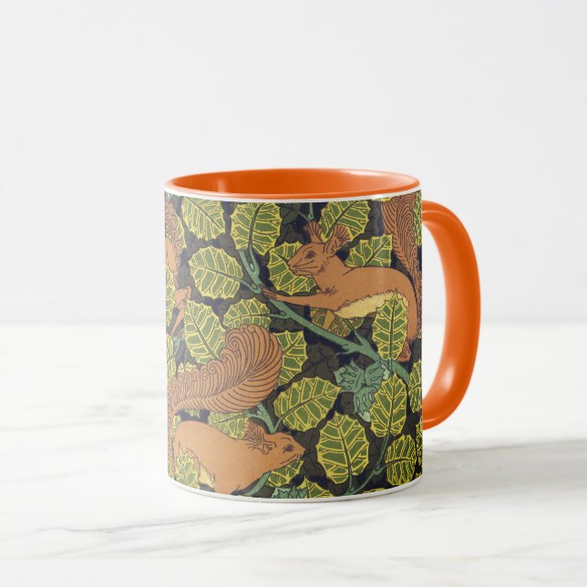 Caneca Art Nouveau Oak Squirrels (Frente Esquerda)