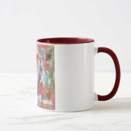 Caneca Arte abstracta imprudente do coração que pinta o