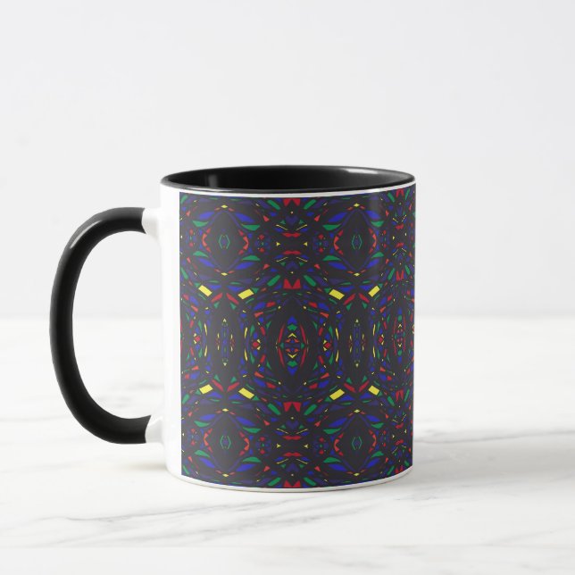 Caneca Arte Abstrata Acrílica Arco-íris Prismática (Esquerda)