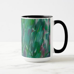 Caneca Arte Abstrata Colorida Verde Vermelho Branco Ocult