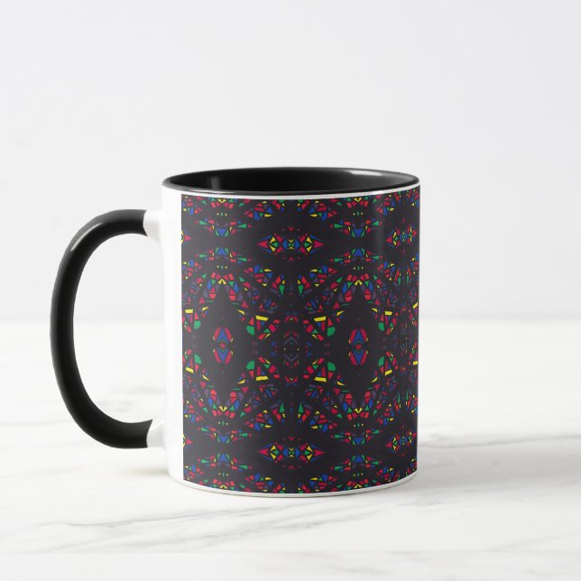 Caneca Arte Abstrata de Guache em Arco-íris Espectroscópi (Esquerda)