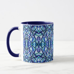 Caneca Arte Abstrata de Tinta Alcoólica Azul de Ícaro