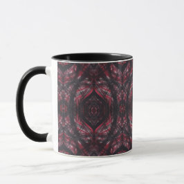 Caneca Arte Abstrata em Aquarela Vermelho Escuro Vermelho
