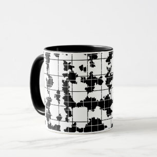 Caneca Arte abstrata orgânica preto e branco Design 