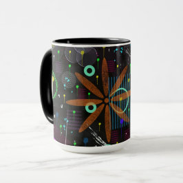 Caneca Arte abstrata: satélite 