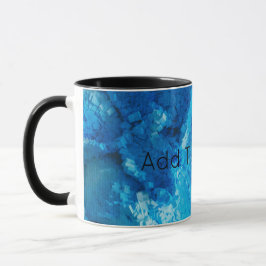 Caneca Arte Abstrato de Mistura Azul e Branca