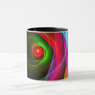 Caneca Arte abstrato moderno padrão #22 em vermelho verde