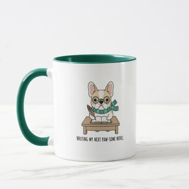 Caneca Arte Animal de Cartoon de Escrevendo Cozy (Esquerda)