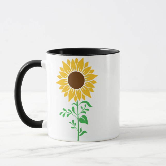 Caneca Arte Botânica de Girassol Alto (Esquerda)