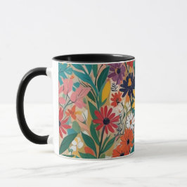 Caneca Arte Botânica Floral Colorida
