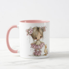 Caneca Arte caprichosa para berçário de menina fofa e pat
