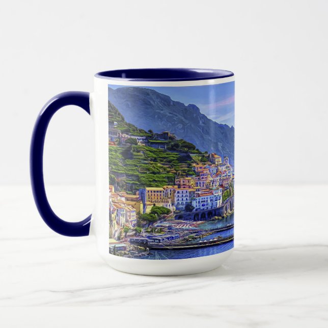Caneca Arte colorida da foto de Amalfi Italia Europa (Esquerda)