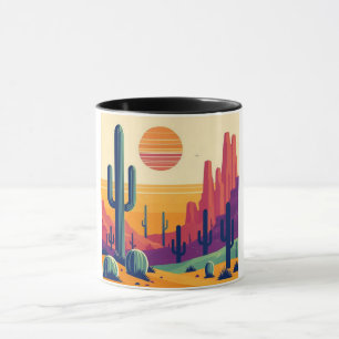 Caneca Arte colorida do deserto do sudoeste