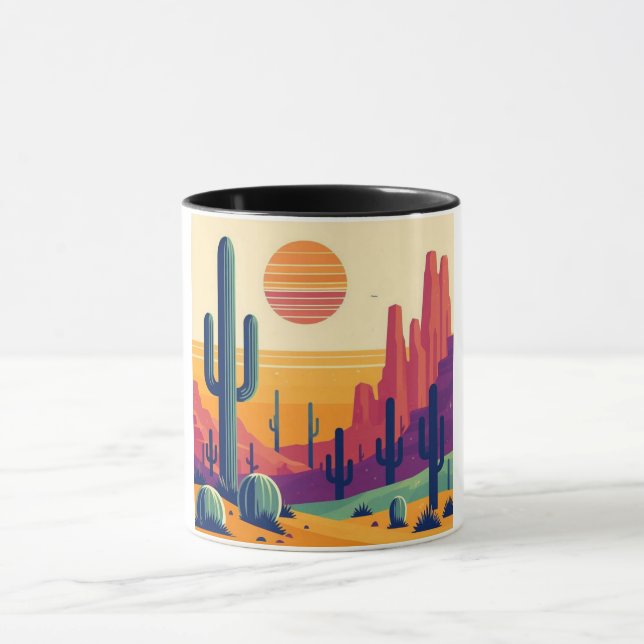 Caneca Arte colorida do deserto do sudoeste (Centro)
