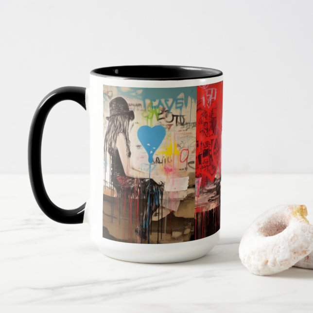 Caneca Arte Colorida na Rua Mug - Pulsação Urbana (Com Donut)