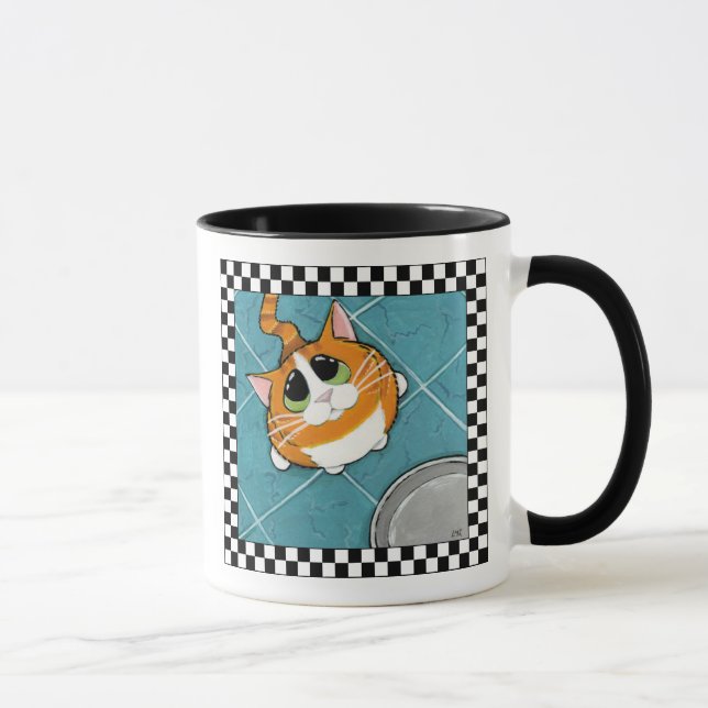 Caneca Arte com fome do gato do gato de gato malhado | do (Direita)