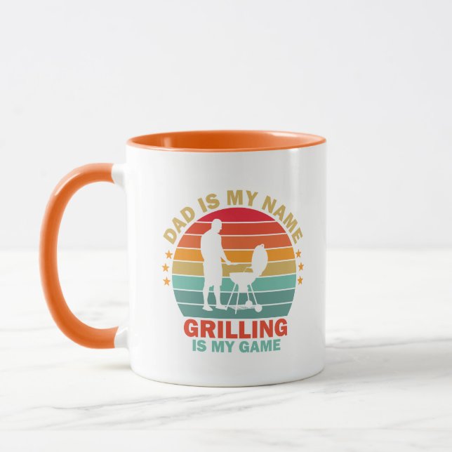 Caneca Arte com palavras Cool Grill Dad (Esquerda)