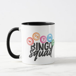 Caneca Arte com palavras da equipa de Bingo engraçado