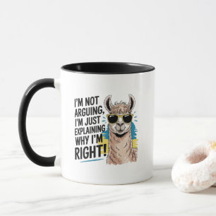 Caneca Arte com palavras de lhama engraçada discutindo