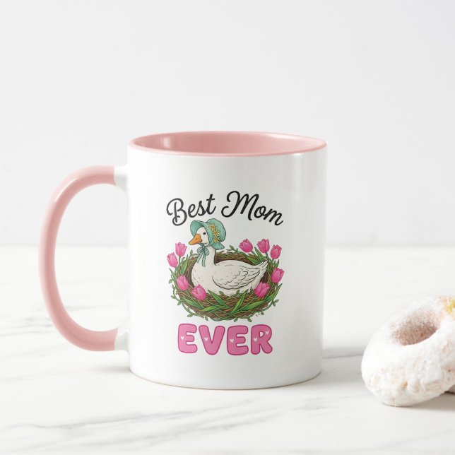 Caneca Arte com palavras de Mãe mais querida já vista  (Com Donut)