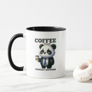 Caneca Arte com palavras de panda urso engraçado de segun
