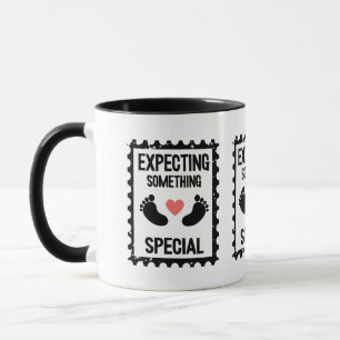 Caneca Arte com palavras para anúncio de bebê fofo