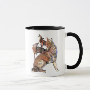Caneca Arte da natureza animal dos chacais do urro da