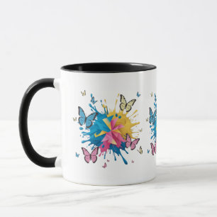 Caneca Arte de abertura de cor de Abstrato vibrante para 