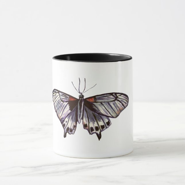 Caneca Arte de Borboleta Roxa (Centro)