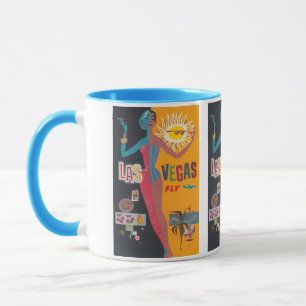 Caneca Arte de Cartaz de Viagens de Jogos de Azar de Las 