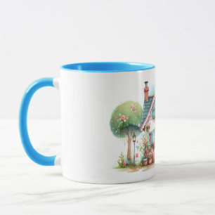 Caneca Arte de Casa de Contos de Fadas Pastel Caprichosa