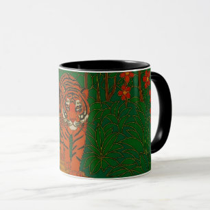 Caneca Arte de Cloisonne Tigre no Caminho da Selva