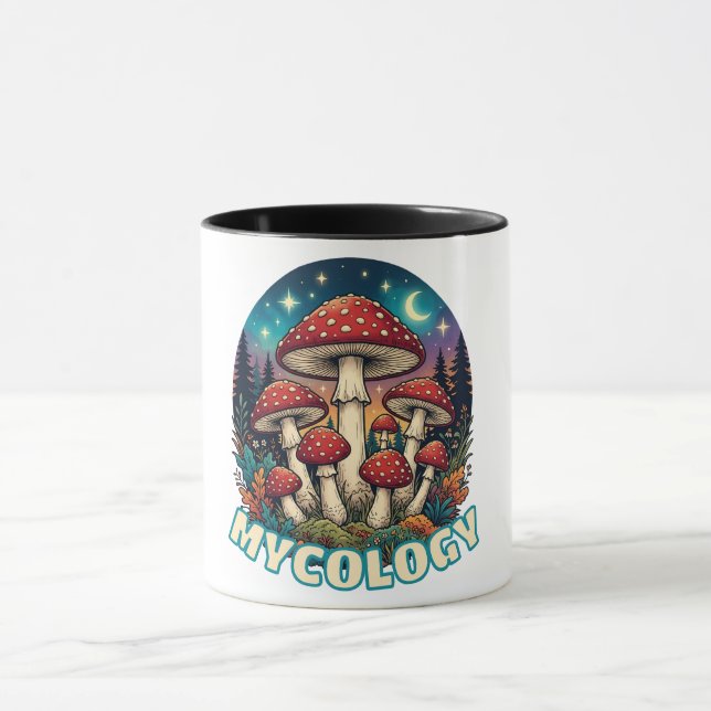 Caneca Arte de Cogumelo da Floresta Encantada (Centro)