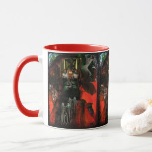 Caneca Arte de Colagem de Mídia Mista com Gótico Surreal