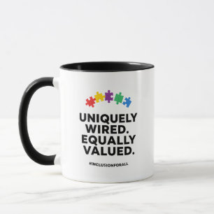 Caneca Arte de Conscientização Exclusivamente Ligado e Ig