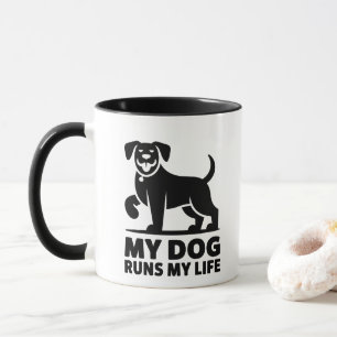 Caneca Arte de Contorno de Cão Brincalhão "Meu Cachorro C