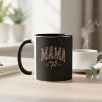 Arte de declaração de maternidade Leopard Mama Var