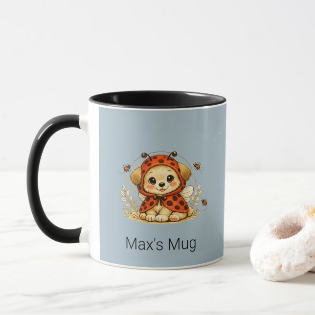 Caneca Arte de Fantasia de Cachorro com Fantasia de Joani (Com Donut)