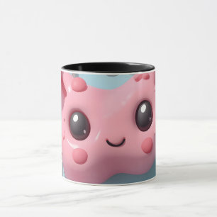 Caneca Arte de Fantasia de Criatura Kawaii Pastel