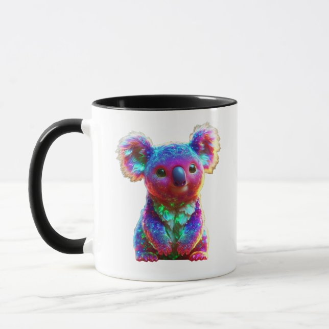 Caneca Arte de Fantasia do Coala Arco-íris (Esquerda)