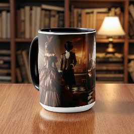 Caneca Arte de Fantasia Steampunk Vitoriana de Mascarada
