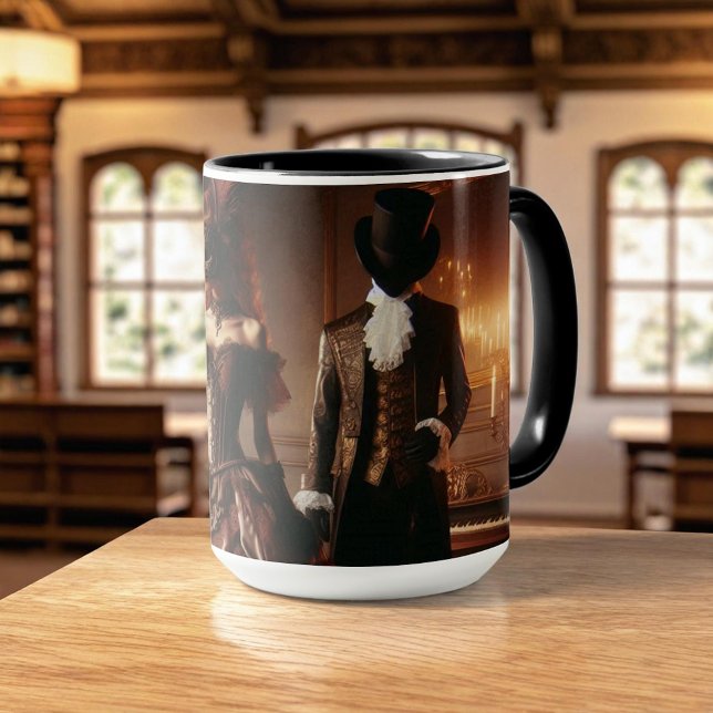 Caneca Arte de Fantasia Steampunk Vitoriana de Mascarada  (Criador carregado)