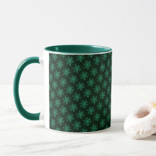 Caneca Arte de Floco de Neve de Cristal Esmeralda