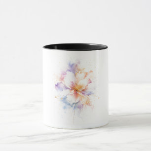 Caneca Arte de Flor de Aquarela Pastel com Acentos de Our