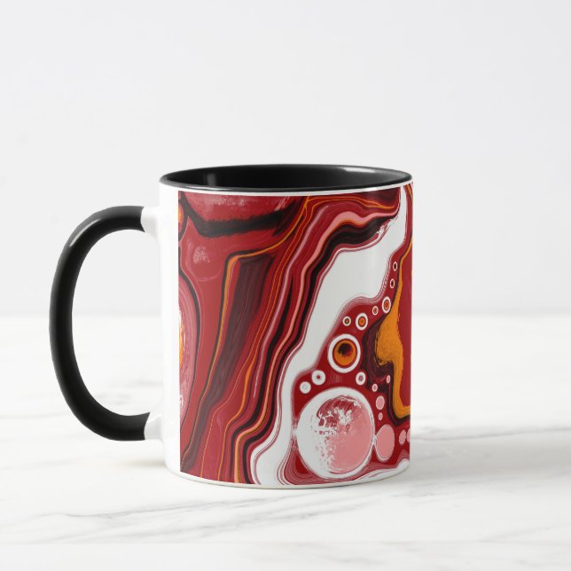 Caneca Arte de Fluido Digital Branca Personalizada (Esquerda)