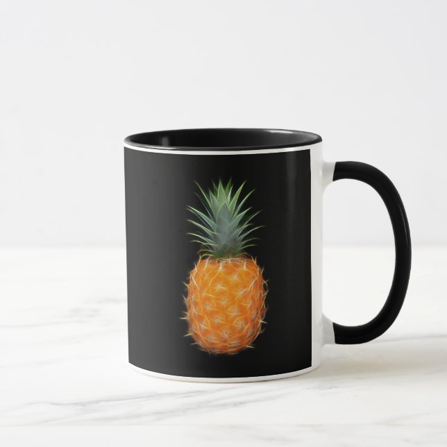 Caneca Arte de Fruta Abacaxi Neon Brilhante (Direita)