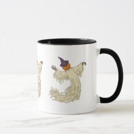 Caneca Arte de Halloween do Fantasma de Cabeça de Abóbora