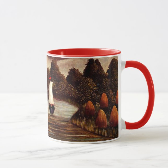 Caneca Arte de Henri Rousseau: As Margens do Oise (Direita)