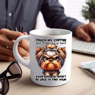 Caneca Arte de Ilustração de Café com Humor Canino Engraç